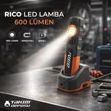 RICO 013-RC0027 Şarjlı İstasyonlu Mıknatıslı Led Çalışma Lambası 600 Lümen - Görsel 3