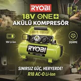 RYOBI R18 AC-O Akülü Hava Kompresörü 18V Li-Ion - ( Aküsüz ) - Görsel 2