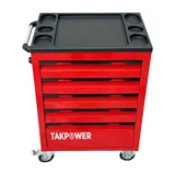 TAKPOWER 172 Parça Dolu Takım Arabası 5 Çekmeceli İzeltaş El Aletleri - Kırmızı - Görsel 3
