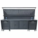 TAKPOWER 3 Metre Takım Tezgahı 2 Dolaplı + 2 Boş Takım Arabası Antrasit - Görsel 2