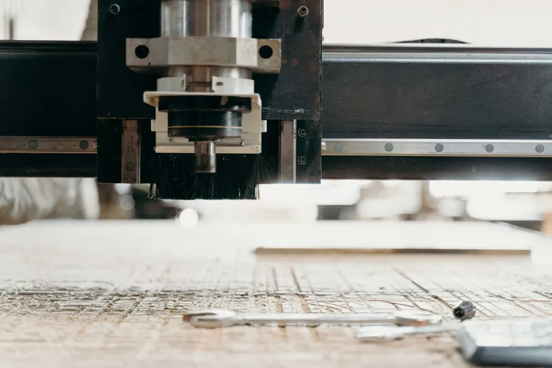 CNC makinesinin ahşap yüzeyi oyması